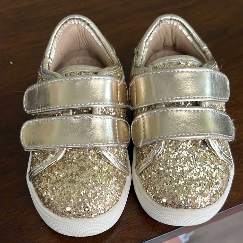 Gold Sparkle Sneakers with Rubber Sole